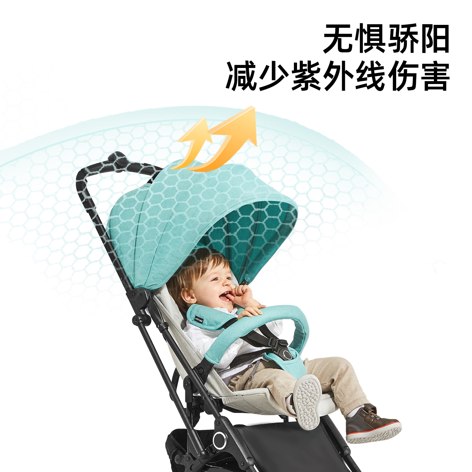 荟智婴儿推车可坐可躺大空间便携式四季通用超轻便一键折叠可登机 